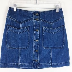 Free People Come a Little Closer Denim Skirt